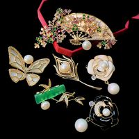 Simple Style Shiny Animal Leaf Flower Copper Plating Inlay Pearl Zircon Unisex Brooches main image 1
