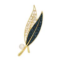IG Style Shiny Leaf Flower Butterfly Copper Plating Inlay Pearl Zircon Unisex Brooches main image 5