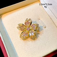 Shiny Flower Bow Knot Copper Plating Inlay Zircon Unisex Brooches sku image 1
