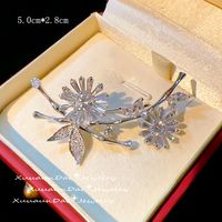 IG Style Shiny Leaf Flower Dragon Copper Plating Inlay Pearl Zircon Women's Brooches main image 5