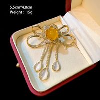 IG Style Simple Style Shiny Flower Butterfly Copper Plating Inlay Artificial Gemstones Zircon Unisex Brooches main image 4