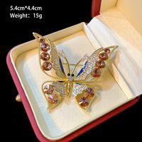 IG Style Simple Style Shiny Flower Butterfly Copper Plating Inlay Artificial Gemstones Zircon Unisex Brooches sku image 4