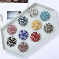 Style IG Brillant Fleur Alliage Placage Incruster Strass Unisexe Broches main image 1