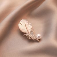 Sweet Geometric Feather Copper Women's Brooches main image 3