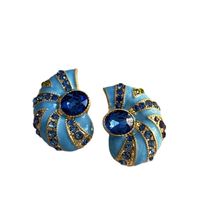 1 Pair Simple Style Snails Plating Inlay Alloy Rhinestones Glass Ear Studs main image 2