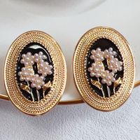 1 Pair Vintage Style Flower Plating Alloy Ear Studs main image 5