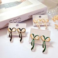 1 Pair Elegant Bow Knot Plating Alloy Ear Studs main image 1