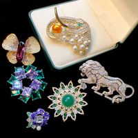 Vintage Style Lion Flower Butterfly Copper Plating Women's Brooches main image 1