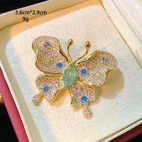 Elegant Blatt Blume Schmetterling Kupfer Überzug Frau Broschen sku image 4