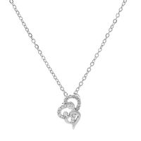 Cobre Chapados en oro de 18k Elegante Estilo Simple Forma De Corazón Ahuecar Embutido Diamantes De Imitación Collar Colgante sku image 6