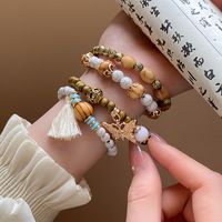 Retro Ethnic Style Geometric Alloy Wood Glass Beaded Women's Bracelets 1 Set main image 2