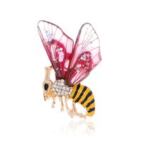 IG Style Bee Alloy Enamel Plating Inlay Rhinestones Unisex Brooches sku image 3