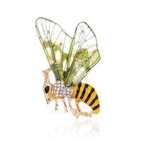 IG Style Bee Alloy Enamel Plating Inlay Rhinestones Unisex Brooches sku image 2