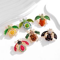 Cute Insect Alloy Enamel Plating Inlay Rhinestones Unisex Brooches main image 1
