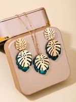 Casual Nordic Style Leaves Alloy Women's Earrings Necklace Jewelry Set main image 10