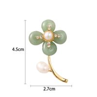 Elegant Flower Baroque Pearls Copper Women's Brooches main image 2