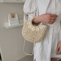 Women's Braid Solid Color Daisy Cute Sewing Thread Open Handbag main image 1