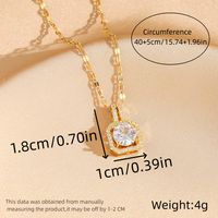 Titanium Steel 18K Gold Plated Casual Commute Plating Diamond Moon Snake Butterfly Resin Opal Zircon Pendant Necklace main image 3