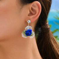 1 Pair Sweet Simple Style Flower Alloy Drop Earrings sku image 1