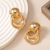 1 Pair Simple Style Geometric Solid Color Ferroalloy Drop Earrings main image 3