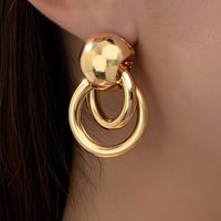1 Pair Simple Style Geometric Solid Color Ferroalloy Drop Earrings main image 4
