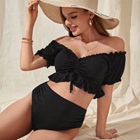 Women's Solid Color 2 Pieces Set Bikinis Swimwear main image 6