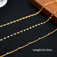 Casual Simple Style Classic Style Solid Color 304 Stainless Steel Titanium Steel Chain Gold Plated Women's Anklet main image 2