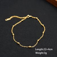 Casual Simple Style Classic Style Solid Color 304 Stainless Steel Titanium Steel Chain Gold Plated Women's Anklet sku image 1