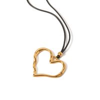 Acero Inoxidable Chapados en oro de 18k Estilo IG Forma De Corazón Collar main image 4