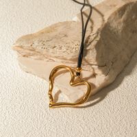 Acero Inoxidable Chapados en oro de 18k Estilo IG Forma De Corazón Collar main image 1