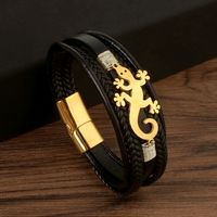 Simple Style Lizard Stainless Steel Men's Bangle main image 4