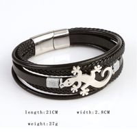 Simple Style Lizard Stainless Steel Men's Bangle main image 2