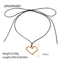 Stainless Steel 18K Gold Plated IG Style Heart Shape Necklace sku image 2
