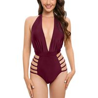 Women's Basic Modern Style Solid Color 1 Piece One Piece Swimwear sku image 11