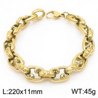 Stainless Steel 18K Gold Plated Casual Simple Style Solid Color Bracelets sku image 2