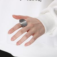 Stainless Steel Casual Simple Style Oval Rings main image 3