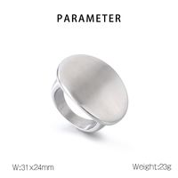 Stainless Steel Casual Simple Style Oval Rings main image 2