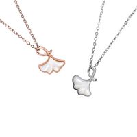 Sterling Silver Casual Romantic Modern Style Ginkgo Leaf Pendant Necklace main image 4