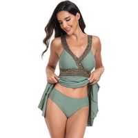 Women's Solid Color 2 Pieces Set Tankinis Swimwear main image 2