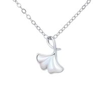 Sterling Silver Casual Romantic Modern Style Ginkgo Leaf Pendant Necklace main image 5