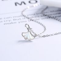 Sterling Silver Casual Romantic Modern Style Ginkgo Leaf Pendant Necklace main image 1