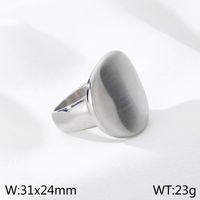 Rostfreier Stahl Lässig Einfacher Stil Oval Ringe sku image 1