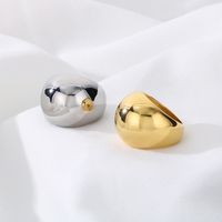 Stainless Steel 18K Gold Plated Simple Style Solid Color Rings main image 1