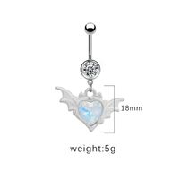 1 Piece Belly Rings Cute Pastoral Simple Style Star Heart Shape Wings Stainless Steel Alloy Plating Inlay Acrylic Rhinestones Glass White Gold Plated main image 2