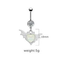 1 Piece Belly Rings Cute Pastoral Simple Style Star Heart Shape Wings Stainless Steel Alloy Plating Inlay Acrylic Rhinestones Glass White Gold Plated main image 6