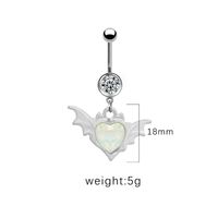 1 Piece Belly Rings Cute Pastoral Simple Style Star Heart Shape Wings Stainless Steel Alloy Plating Inlay Acrylic Rhinestones Glass White Gold Plated sku image 5