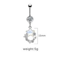 1 Piece Belly Rings Cute Pastoral Simple Style Star Heart Shape Wings Stainless Steel Alloy Plating Inlay Acrylic Rhinestones Glass White Gold Plated main image 7