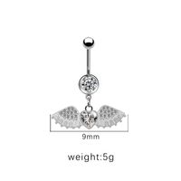 1 Piece Belly Rings Cute Pastoral Simple Style Star Heart Shape Wings Stainless Steel Alloy Plating Inlay Acrylic Rhinestones Glass White Gold Plated main image 5