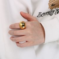 Stainless Steel 18K Gold Plated Simple Style Solid Color Rings main image 9