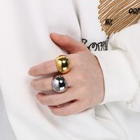 Stainless Steel 18K Gold Plated Simple Style Solid Color Rings main image 10